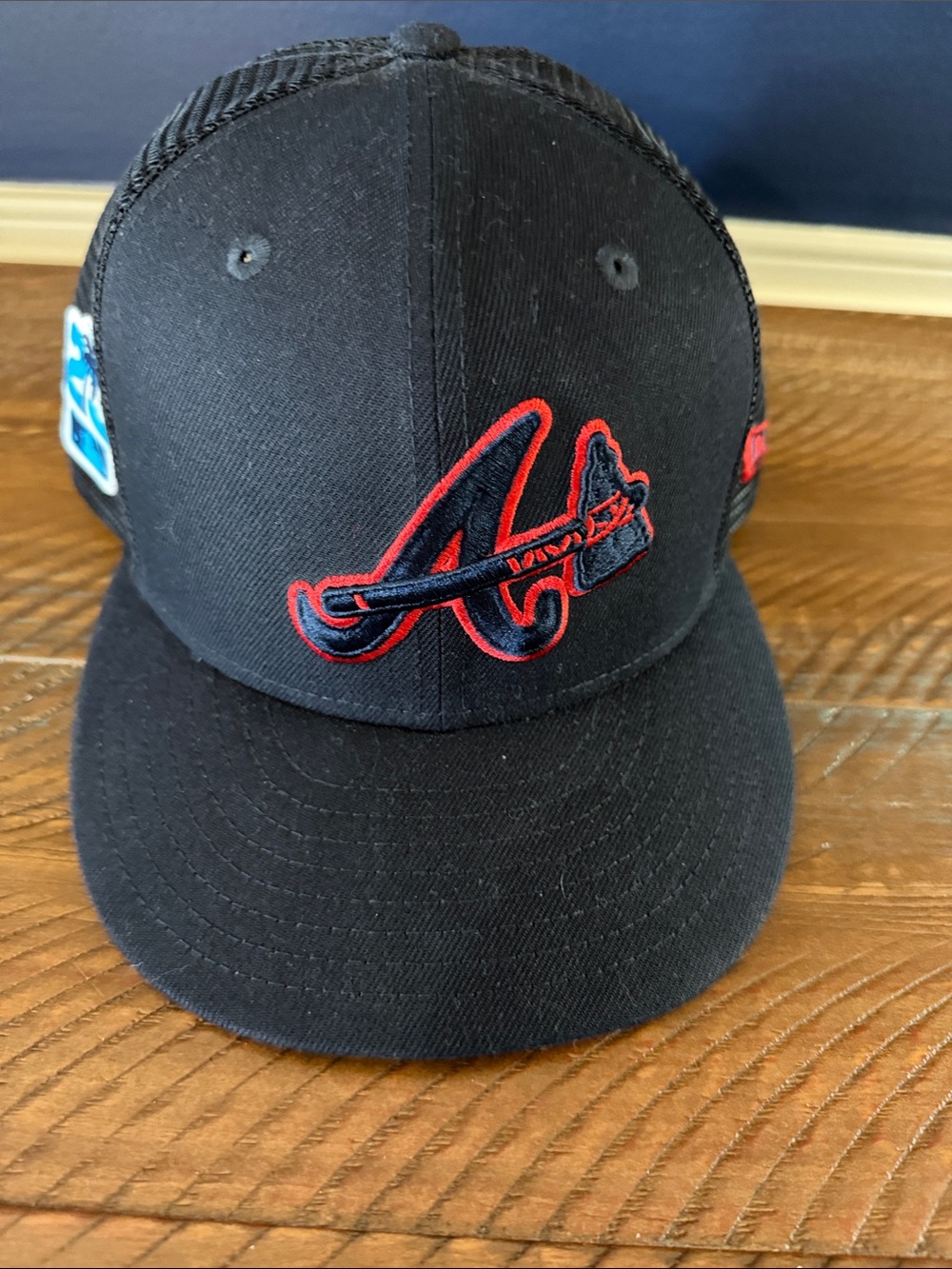 New Era Black Cap with Red-Outlined Atlanta A Logo-Spring Training 2023